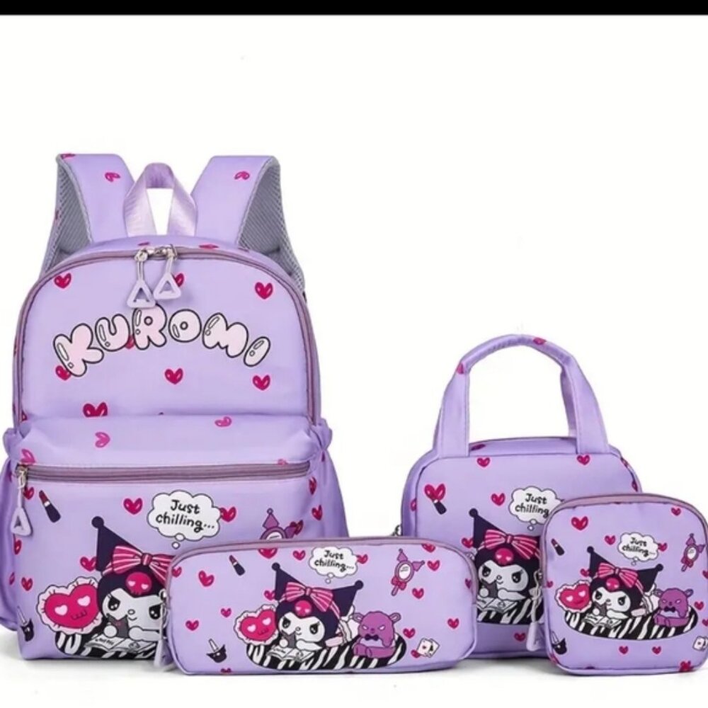 Kuromi Backpack Set - Purple